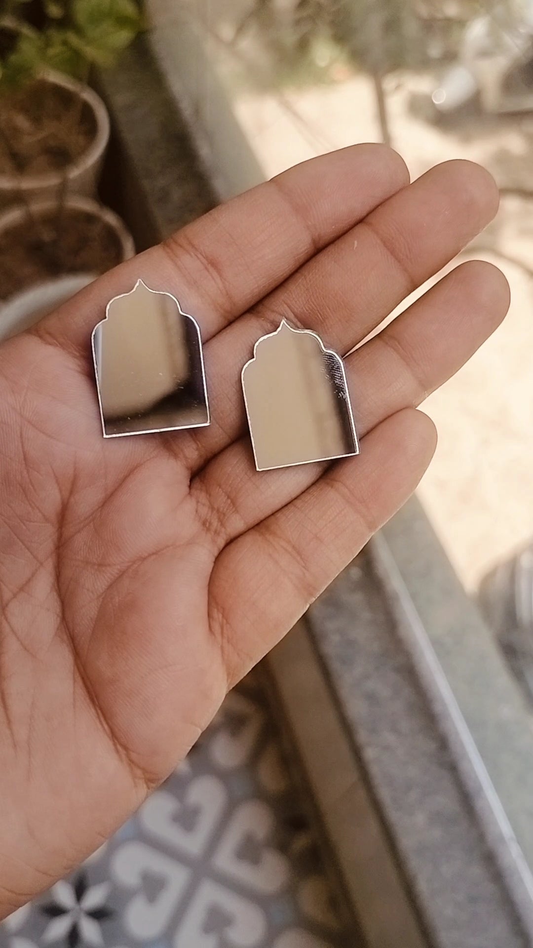 Jharokha Acrylic Mirror Cutout 25 mm (Set of 50 pc)