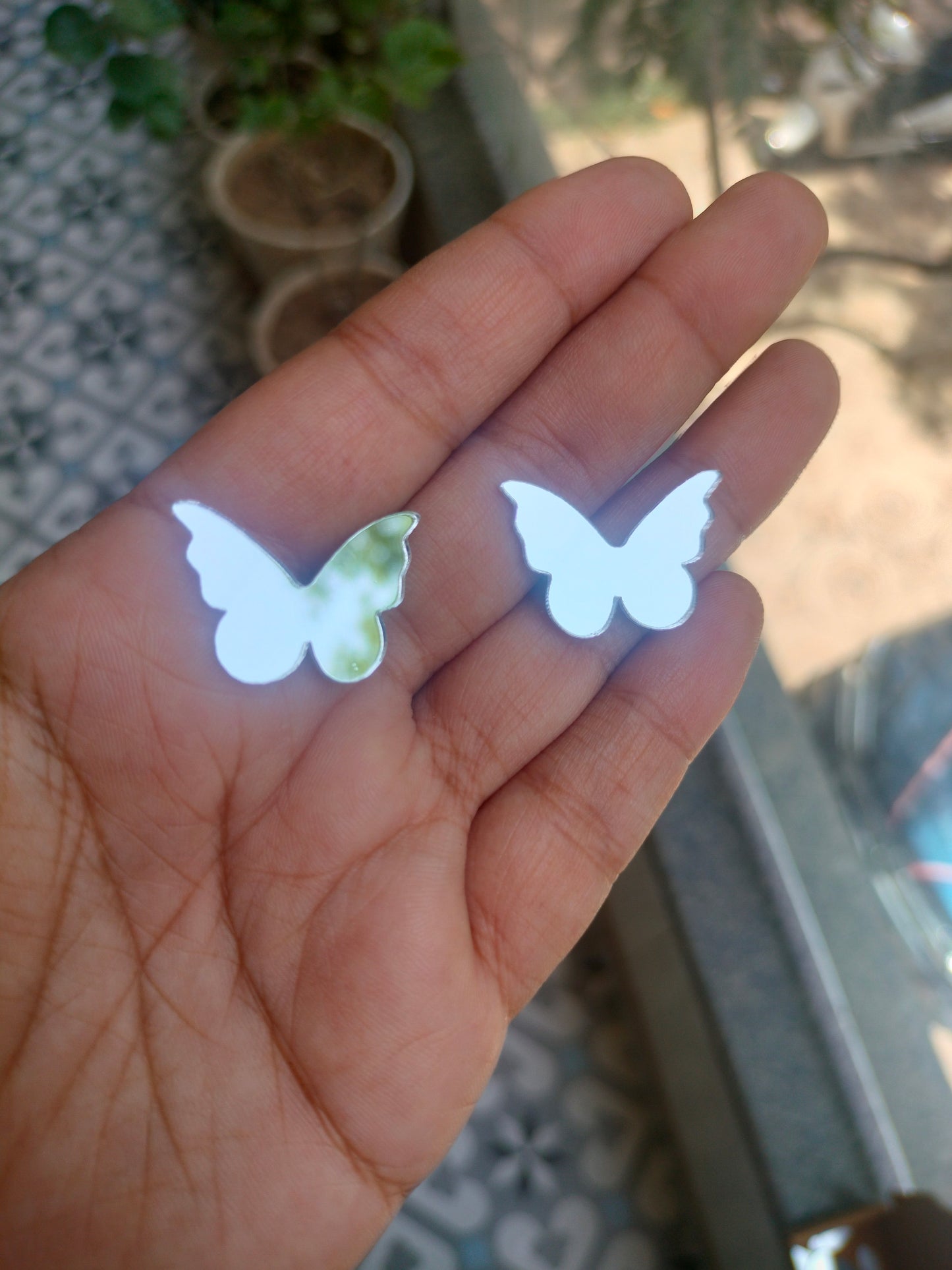 Butterfly Acrylic Mirror Cutout 25 mm (Set of 50 pc)