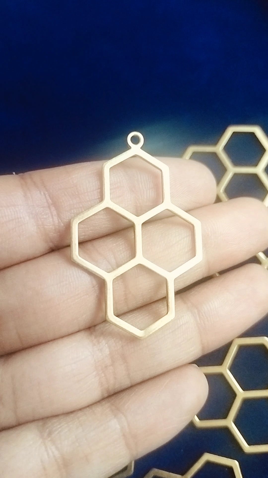 Honeycomb Brass Charm