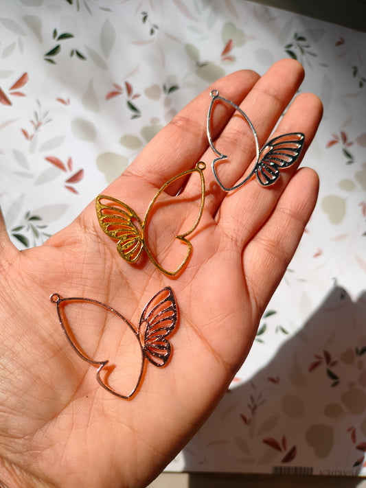 Butterfly Bezel | 39*38 mm |Pendant Charm| Resin Alloy Jewelry Making