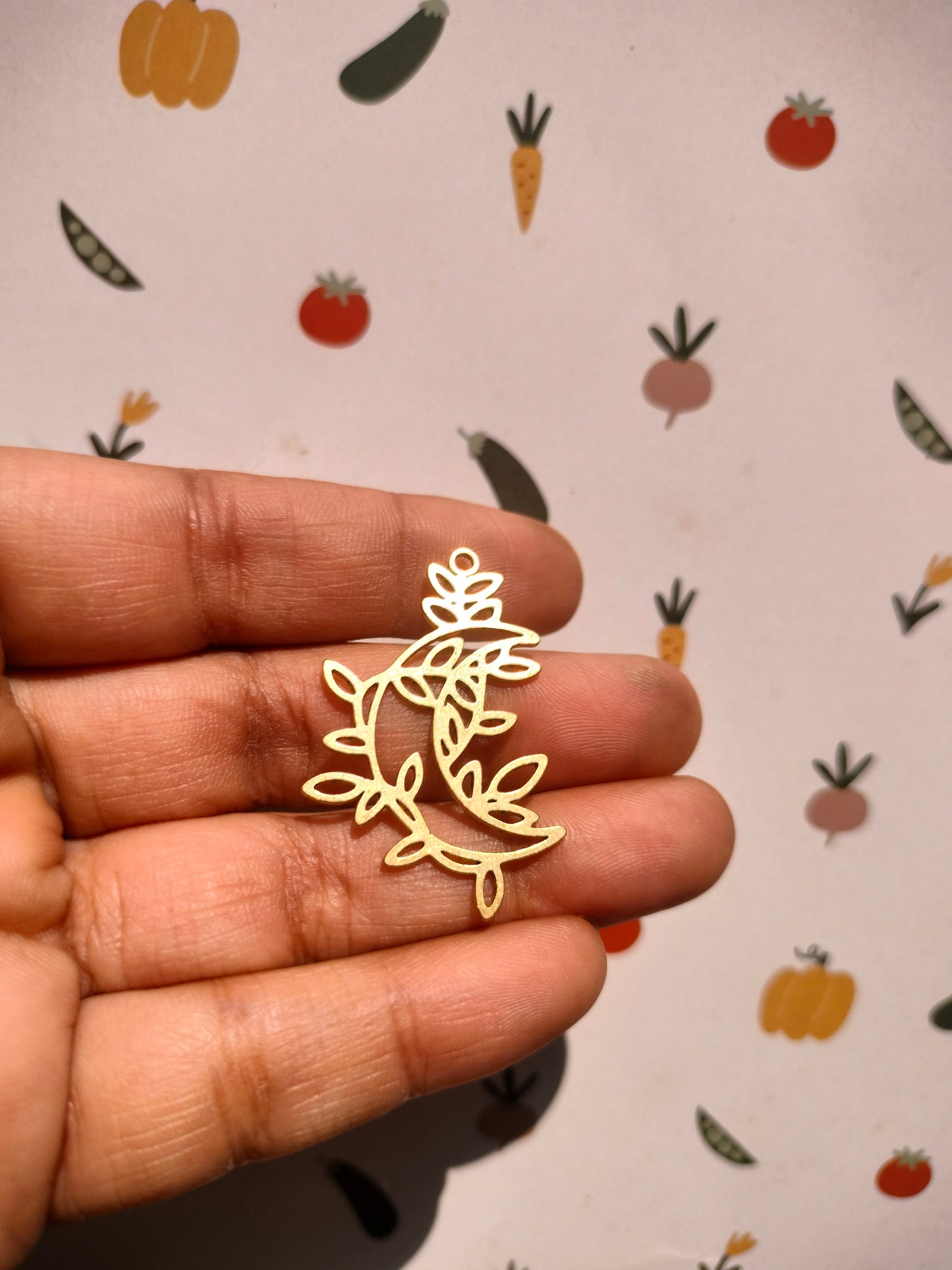Cresent Laser Cut Earring Charms,   Moon Charms, Abstract Leaf Cut Out Charm