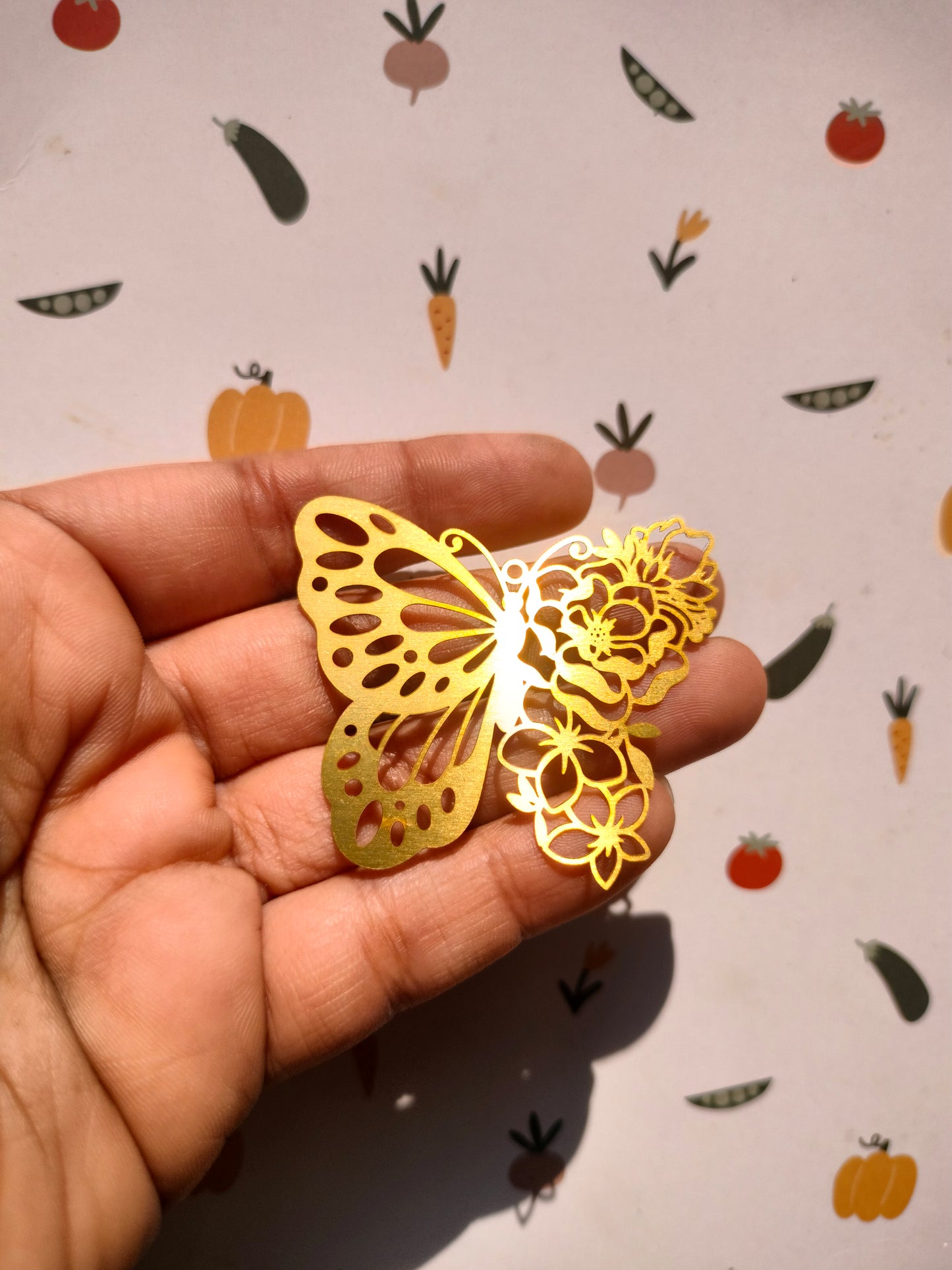 Daisy Butterfly Lasercut Charms, Half Flower Half Wing Butterfly Hollow Cutout Charm