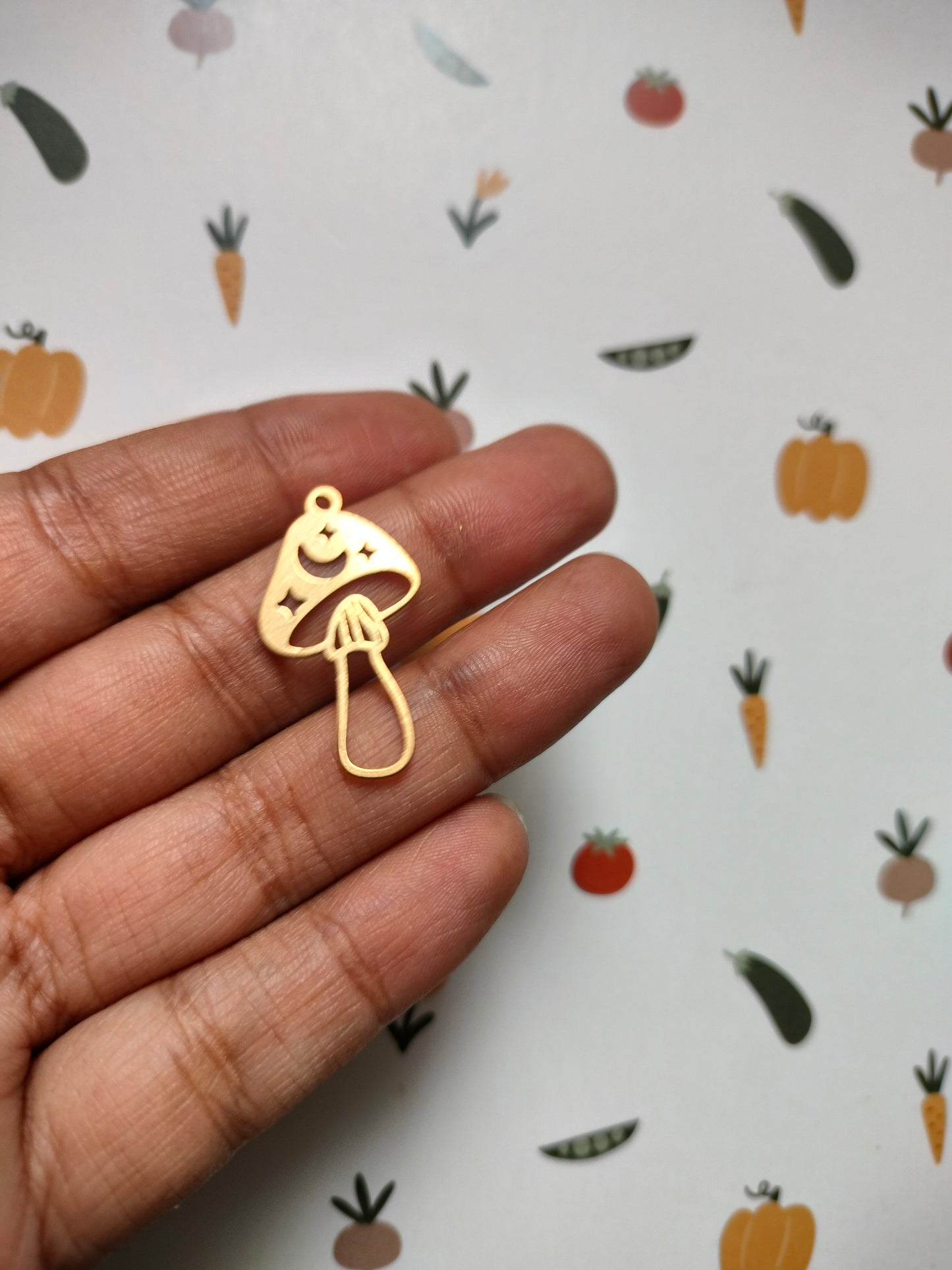 Mushroom Brass Charm