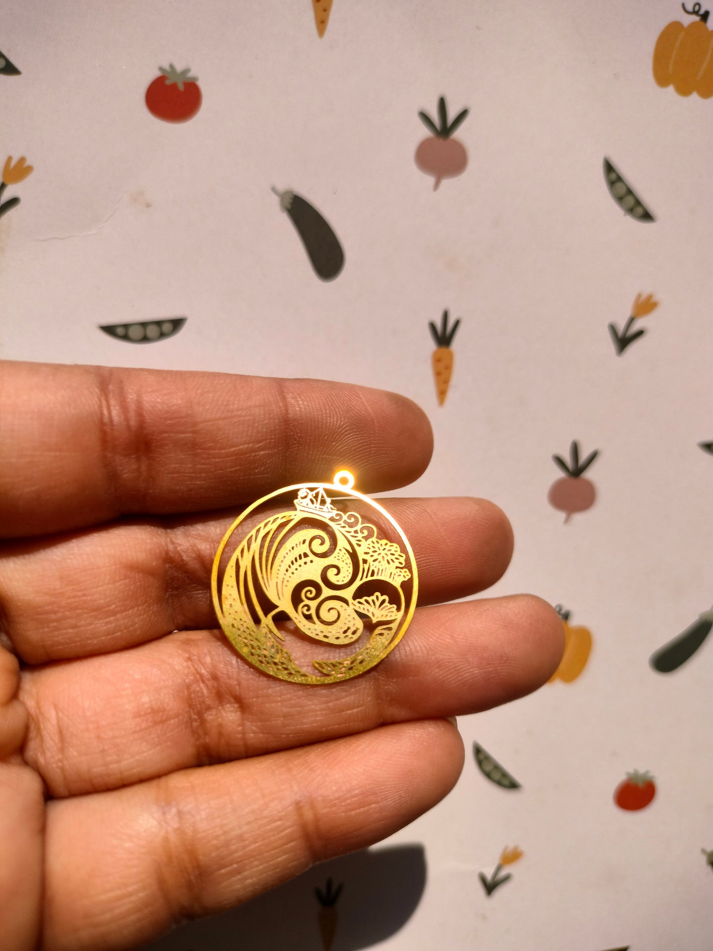 Pattern Earring, Round Waves Earring Charm, Bubbles Landscape Charm