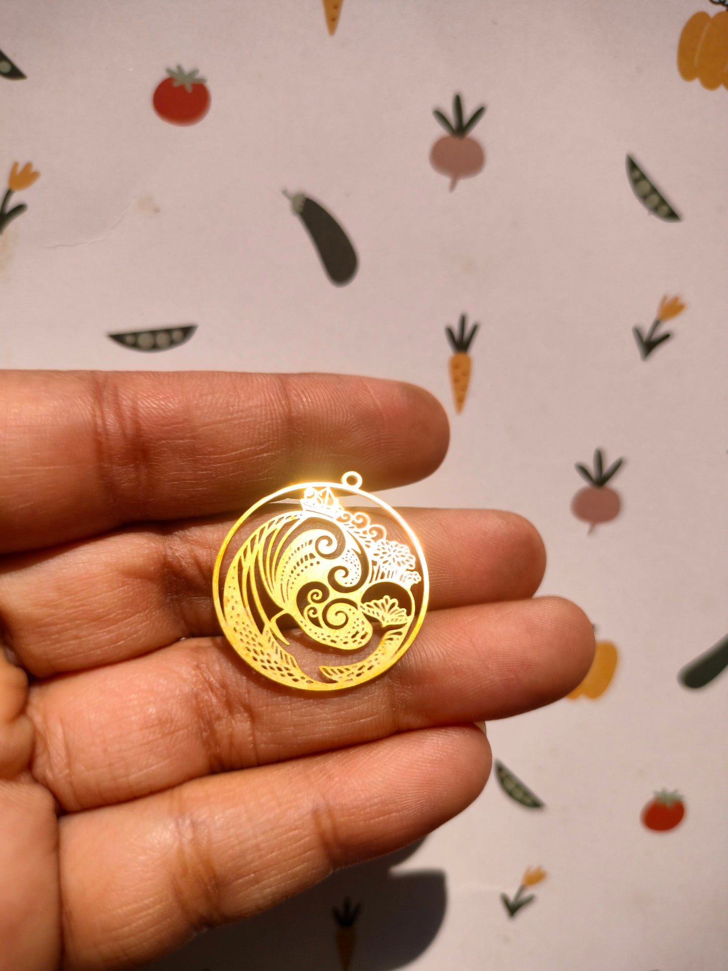 Pattern Earring, Round Waves Earring Charm, Bubbles Landscape Charm