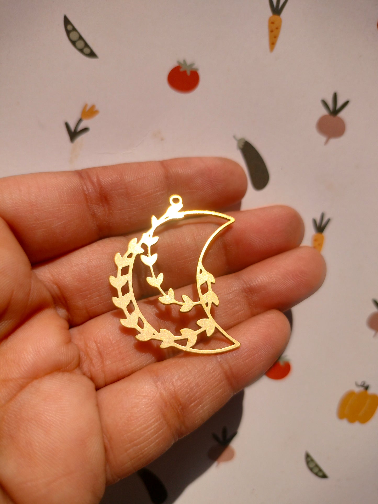 Crescent Lasercut Earring Charms,  Branches Wrapped Around the Moon Pendant