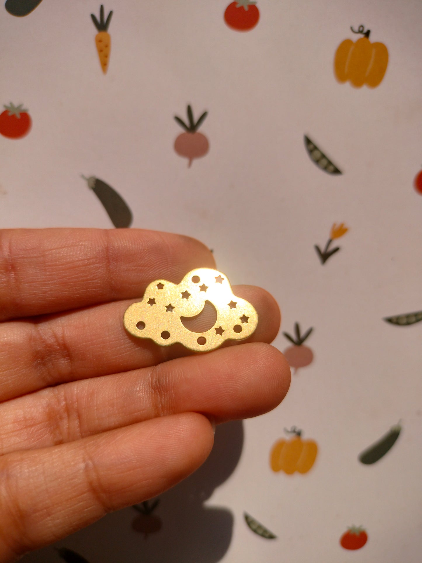 Celestial Cloud Lasercut Earring, Abstract Crescent Moon Stars,  Cutout Charm