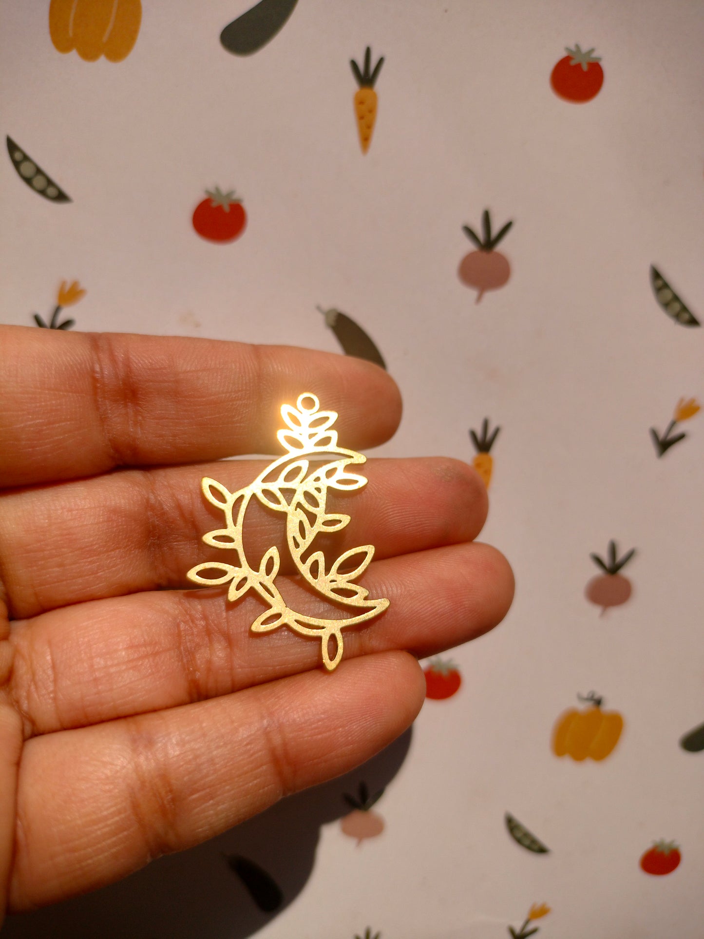 Cresent Laser Cut Earring Charms,   Moon Charms, Abstract Leaf Cut Out Charm