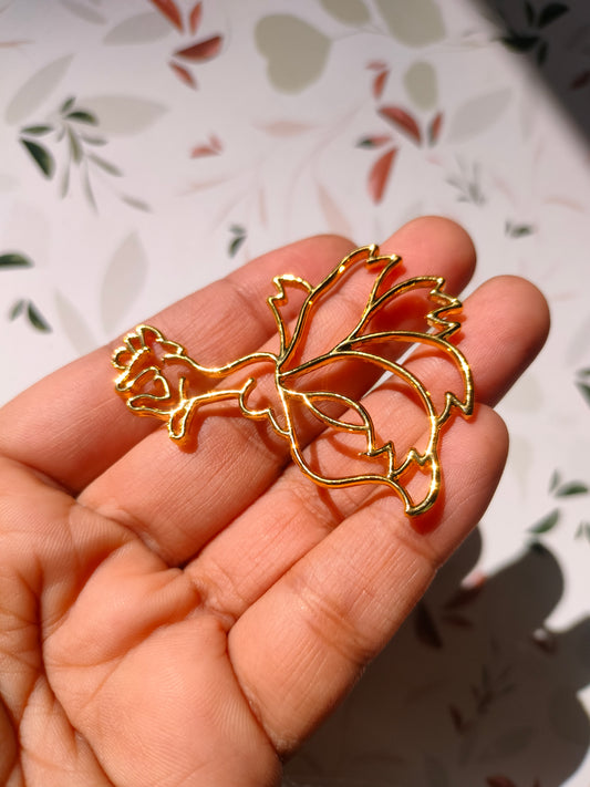 Five Tailed Tox Bezel | 50*46 mm |Pendant Charm| Resin Alloy Jewelry Making